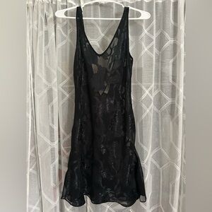Victoria’s Secret Gold Label Black Sheer Short Slip Dress